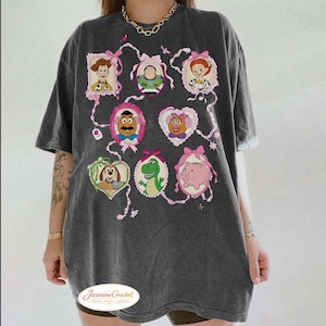 Toy Story Friends Shirt, Woody Buzz Jessie Rex Hamm Slinky Dog Mr Potato Head Tee, Cute Toy Story Characters Shirt, Disney Pixar Family Trip Pepper/Charcoal