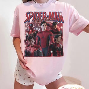 Peter Parker Tom Holland Spider Hero Movie Vintage Bootleg 90s Shirt, A Brand New Day Tee, MCU Marvel Superhero Tee, Disneyworld Trip Blossom/Light Pink