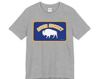 River Hockey Buffalo Logo Tee | Blue and Gold Hockey Shirt