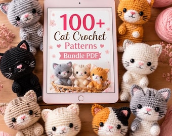 100+ Crochet Cat Patterns Bundle, Cute Cats-Kittens Plush Designs, Realistic Breed Toys DIY, Amigurumi Kitty PDF, Cute Cats Best Gift