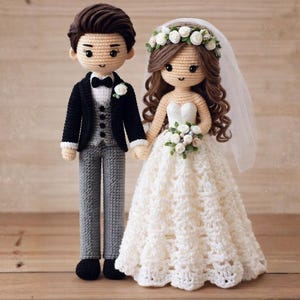 Amigurumi Wedding Couple Crochet Pattern PDF | Bride Groom Dolls | Crochet Wedding Gift | Instant Download, Wedding Gift, Beginner Friendly