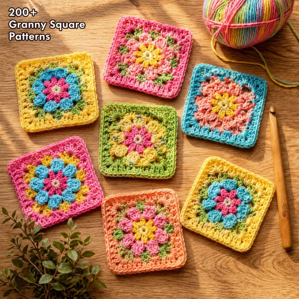 Crochet Patterns Mega Bundle: 200 Granny Square Designs, Easy DIY ...