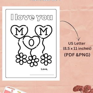 I Love You Mom Coloring Page | Mother's Day Printable (instant Download ...