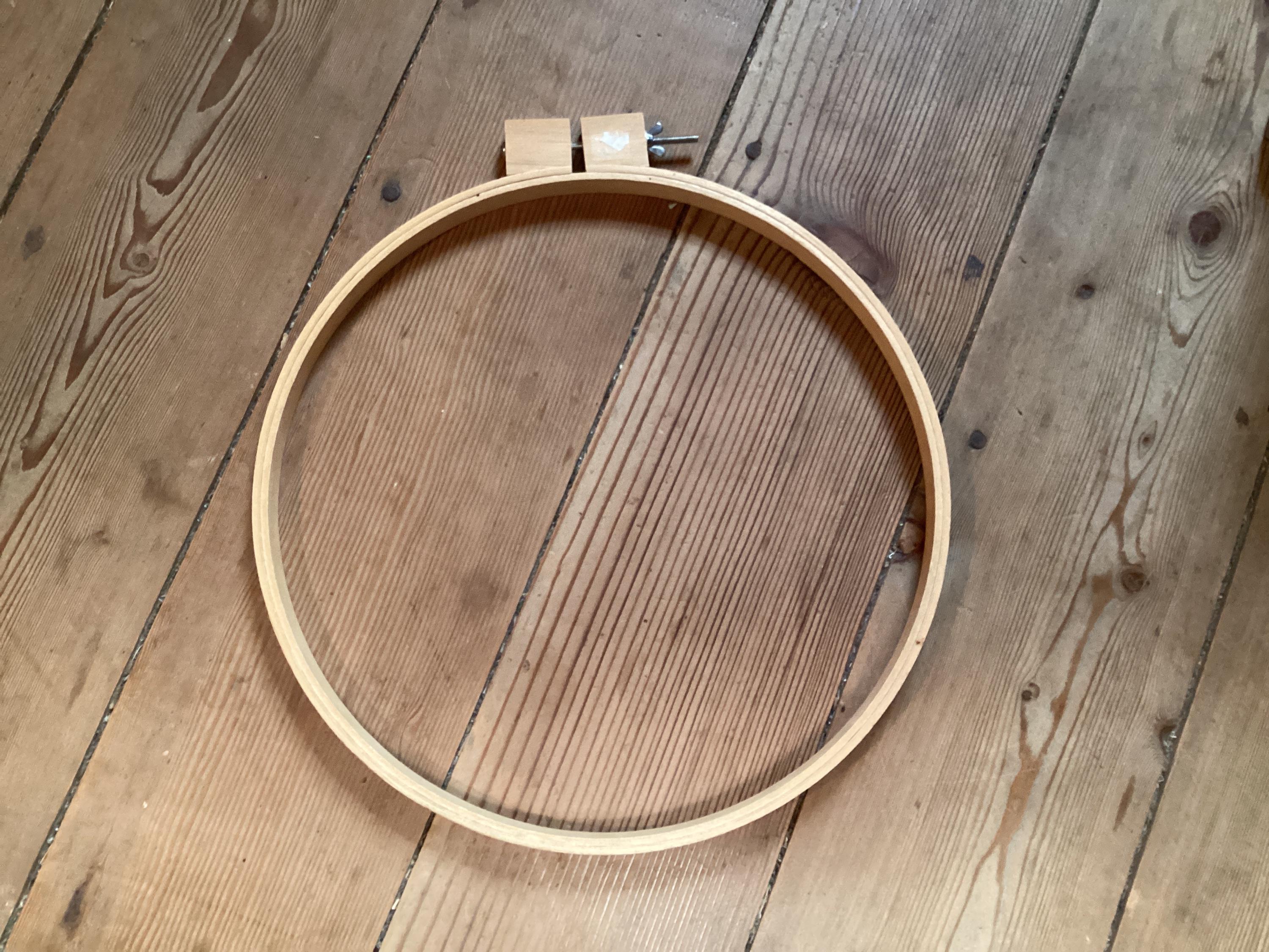Cercle à Broder En Bois Vintage 14 Pouces - Rond, Avec Vis De Réglage, Connexions Larges, Origine Taiwan