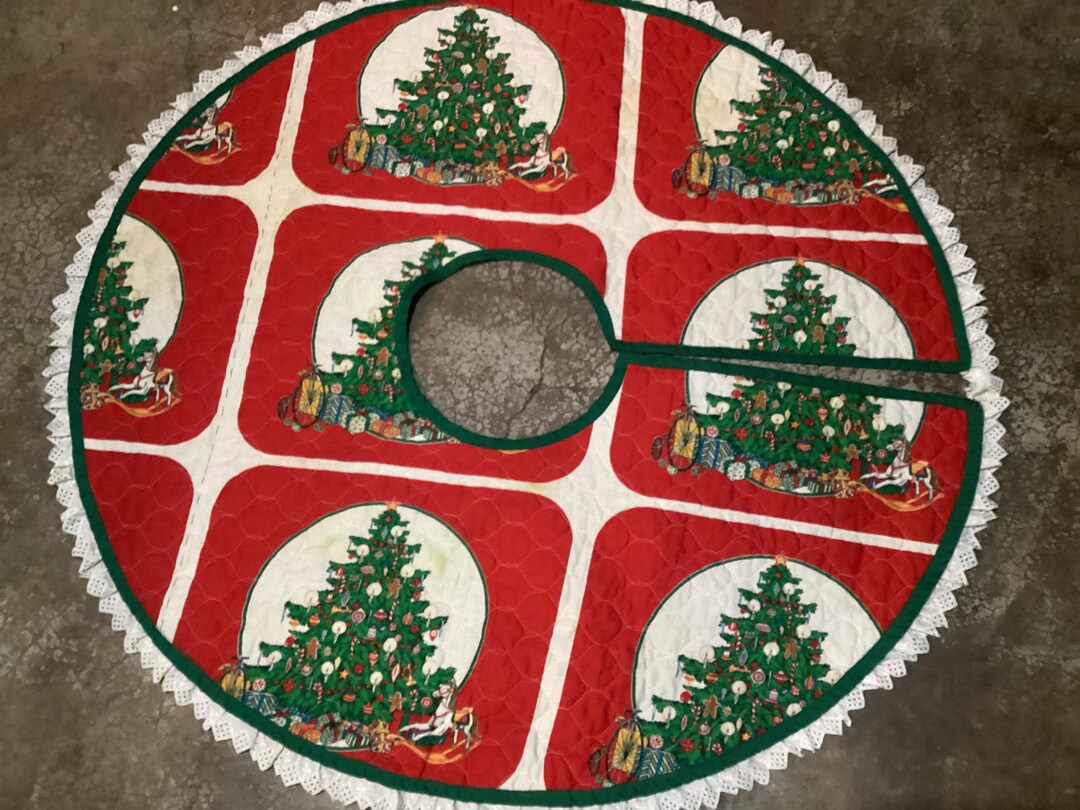 Tree Skirt Santas Best Vintage Etsy