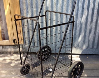 Market Shopping Cart Metal Wheeled Folding