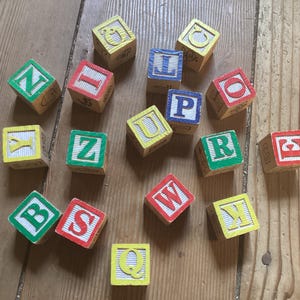 Blocks Alphabet Wood Toy Child Vintage