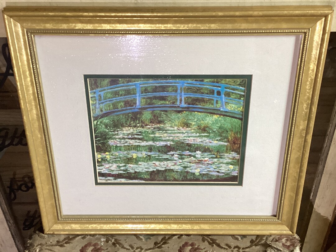 Monet Bridge Water Lilies Painting Framed - Etsy