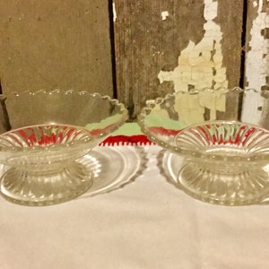 Bowls Compote Clear Glass Bumpy Pattern