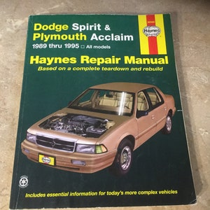 Auto Repair Manual Haynes 89-95 Dodge Plymouth