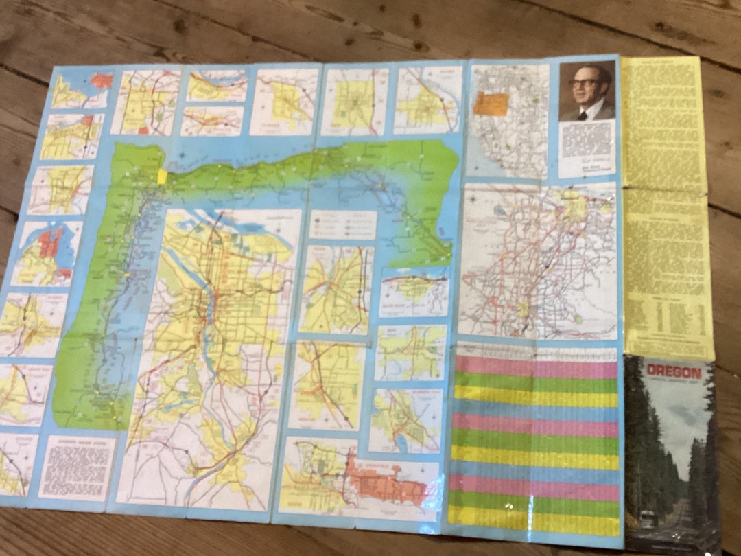 Map Oregon 1978 Auto - Etsy