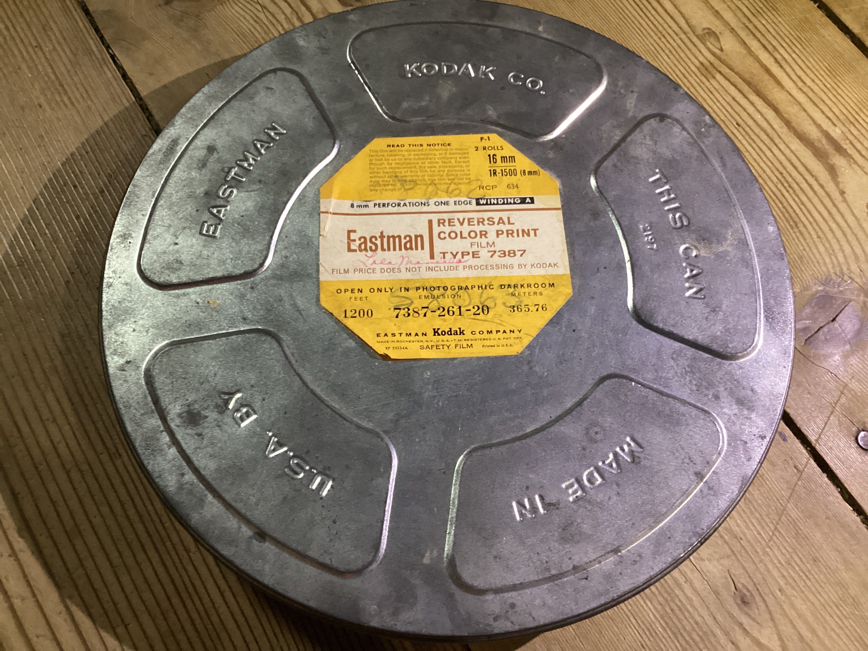 Movie Reel Case Can Eastman Kodak Vintage Metal
