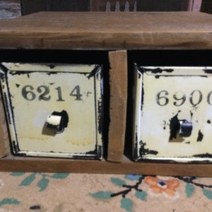 Cabinet Wood Numbered Drawers metal Bins