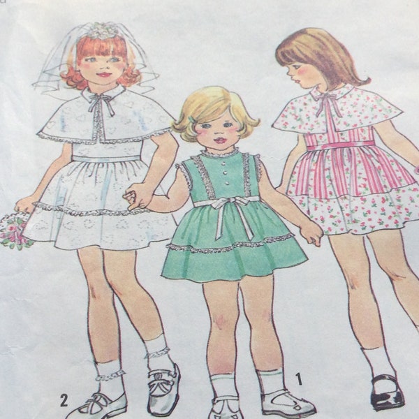 Girls Wedding Dress Caplet Simplicity 1976