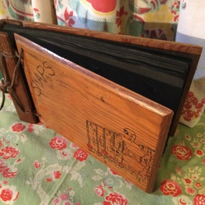 Photo Book Wood Hand Made Antique