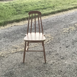 Chair Wood Chippy Brown Antique Dining 1940