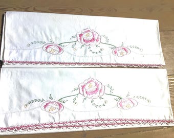 Pillow Cases Pink Flower Vintage
