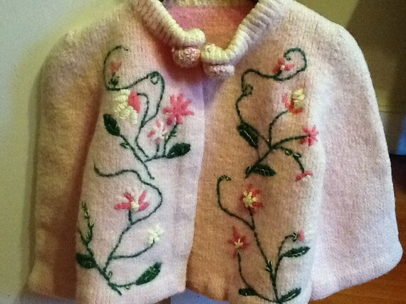 Sweater Pink Girls Vintage Knitted - image 3