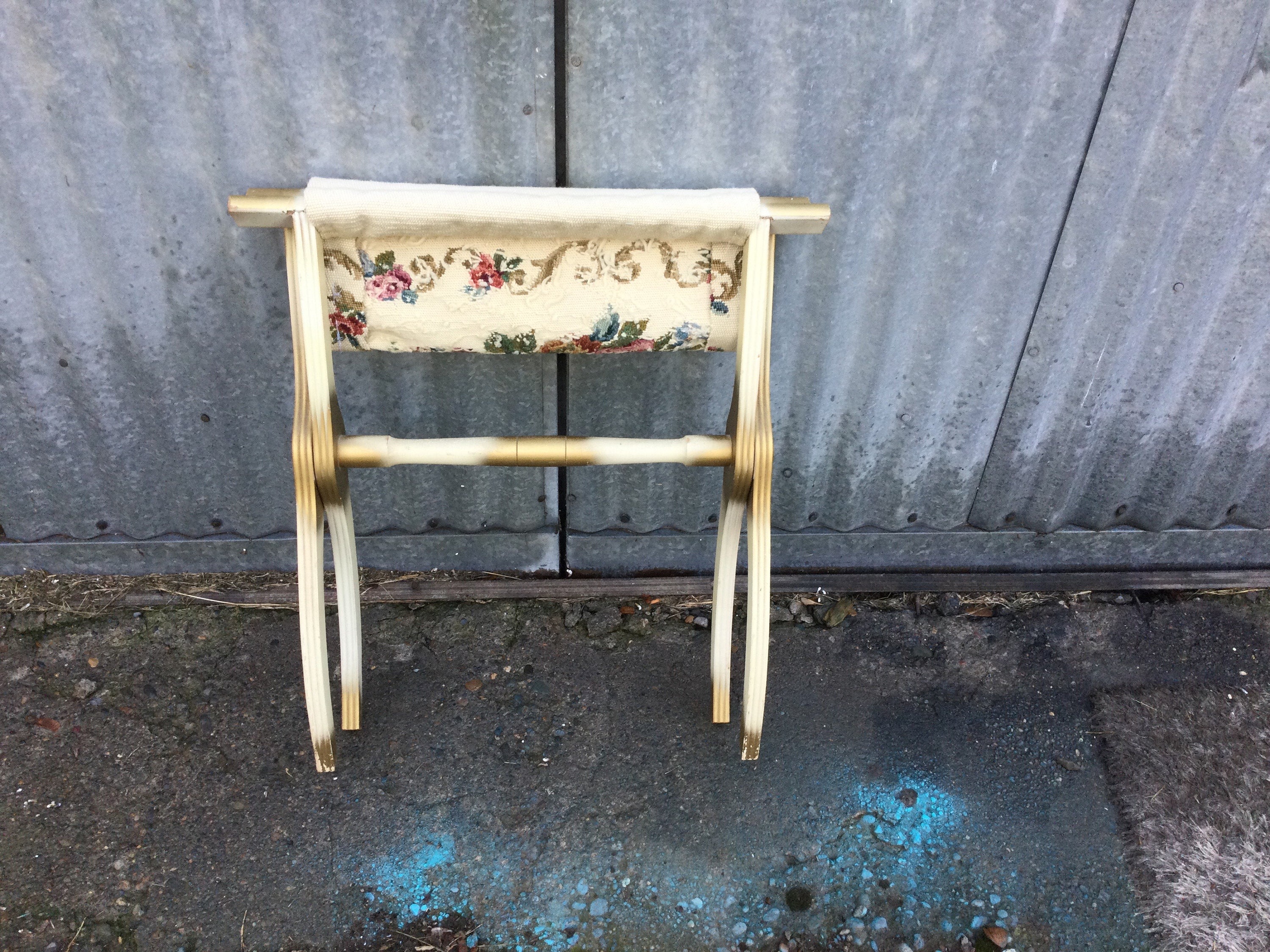 Bench Needlework Wood Frame Folding Vintage - Etsy