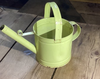 Watering Can Yellow Metal Vintage