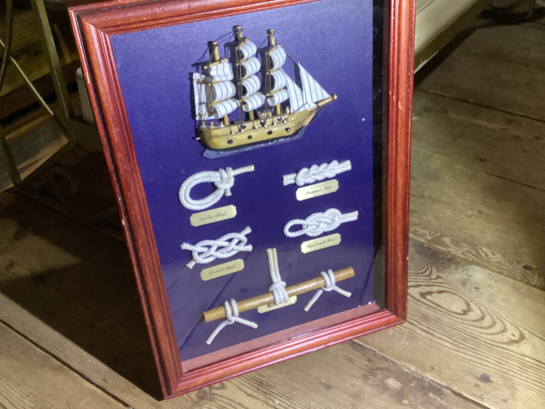 Nautical Ship Shadow Box Knots Vintage Etsy