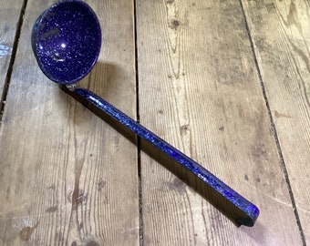 Ladle Spoon Blue Specked Enamel 1950 Kitchen Utensil
