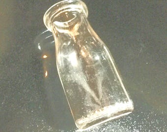 Milk Bottle Clear Glass Vintage