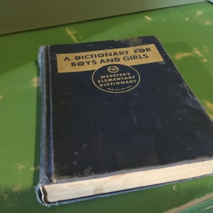 Dictionary Websters Boy Girl Elementary 1949