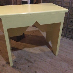 Bench Garden Seat Wood Yellow Vintage