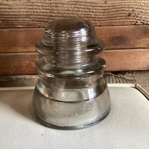 Glass Insulator Clear Whitall Tatum Antique