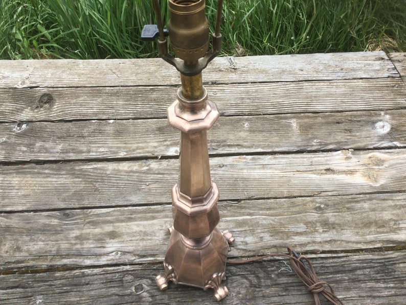 Brass Lamp Standing Antique Table