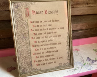 Picture House Blessing Framed Vintage