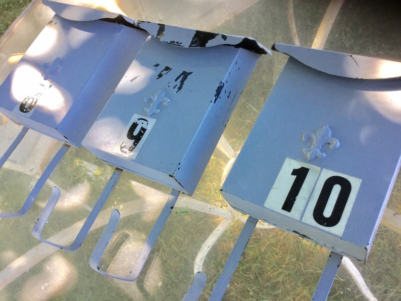 Mailbox Hanging Cabins Metal Numbered Antique Set