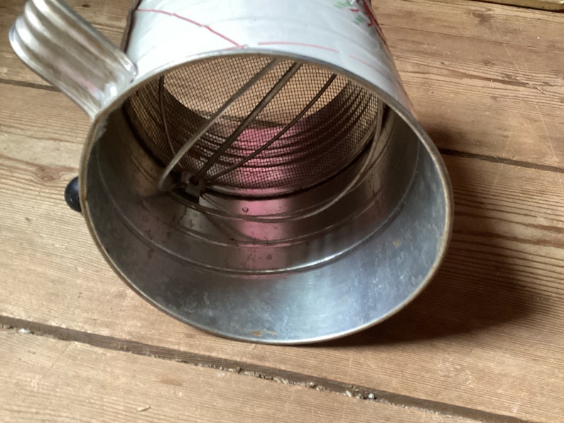 Sifter Colored Sifter Flour White Metal Antique Red Decal - Etsy