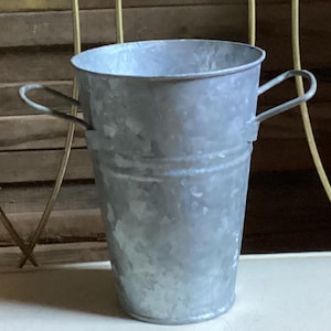 Vase Galvanized Metal Handles Flower