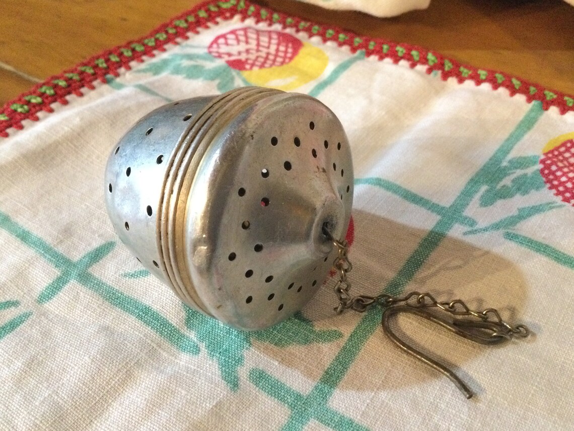 Tea Ball Acorn Strainer Chain Aluminum Basket Etsy