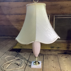 Lamp Pale Pink Glass Vintage Shade