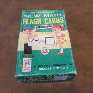 Flash Cards Math Subtraction 1965 Milton Bradley