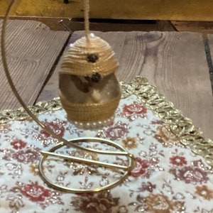 Egg Angel Hand Blown Gold vintage