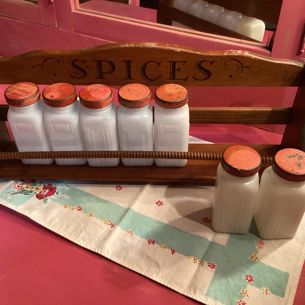 Spice Rack Wood Hanging Vintage