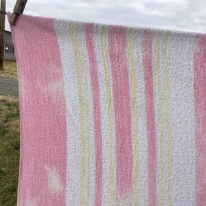 Sheet Blanket Pink Striped Vintage
