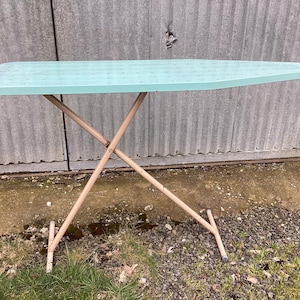 Ironing Board Turquoise Metal 1960 Full Size Folding