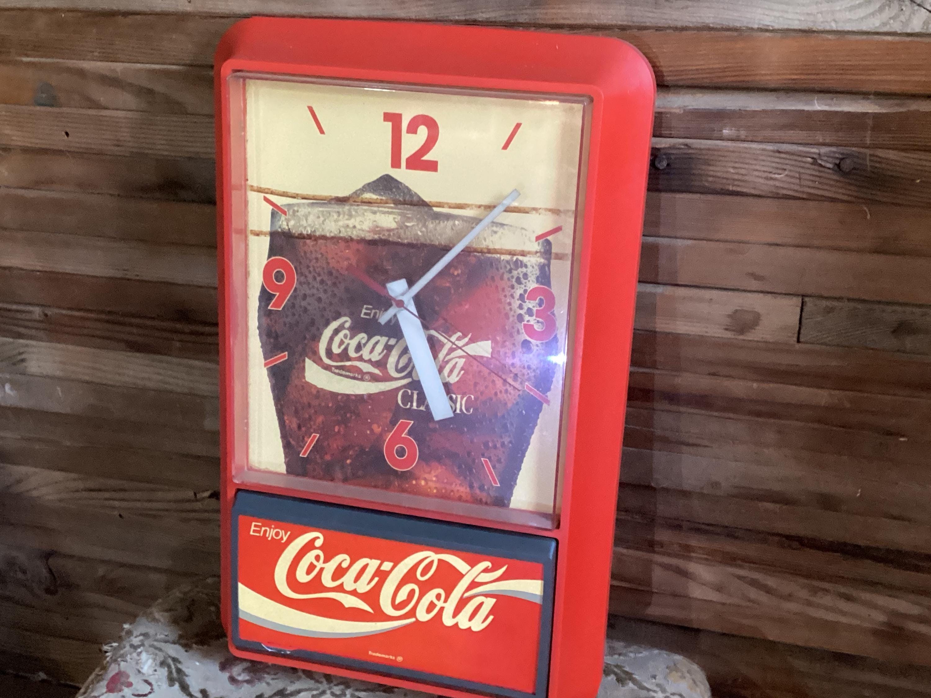 Coca-cola Clock Sign Retro Red Plastic Vintage - Etsy