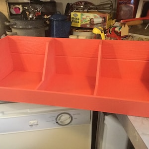 Utensil Storage Box Wood Divided Tray Coral