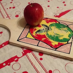 Cutting Board Apple Wood Vintage