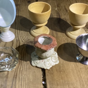 Egg Cups Six Variety Vintage Easter Collection