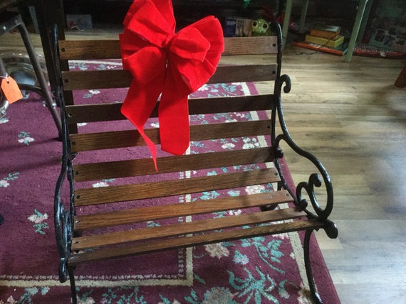 Bench Doll Wood Wrought Iron Vintage Etsy