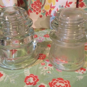 Glass Insulators Clear Two Vintage