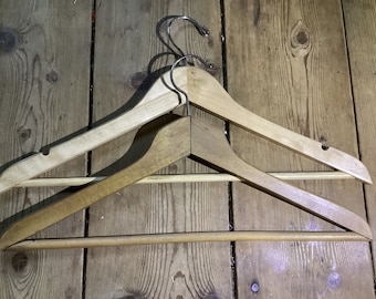 Lot of 3 1950s-60s Vintage Wood Hangers Mad Men Era Advertising