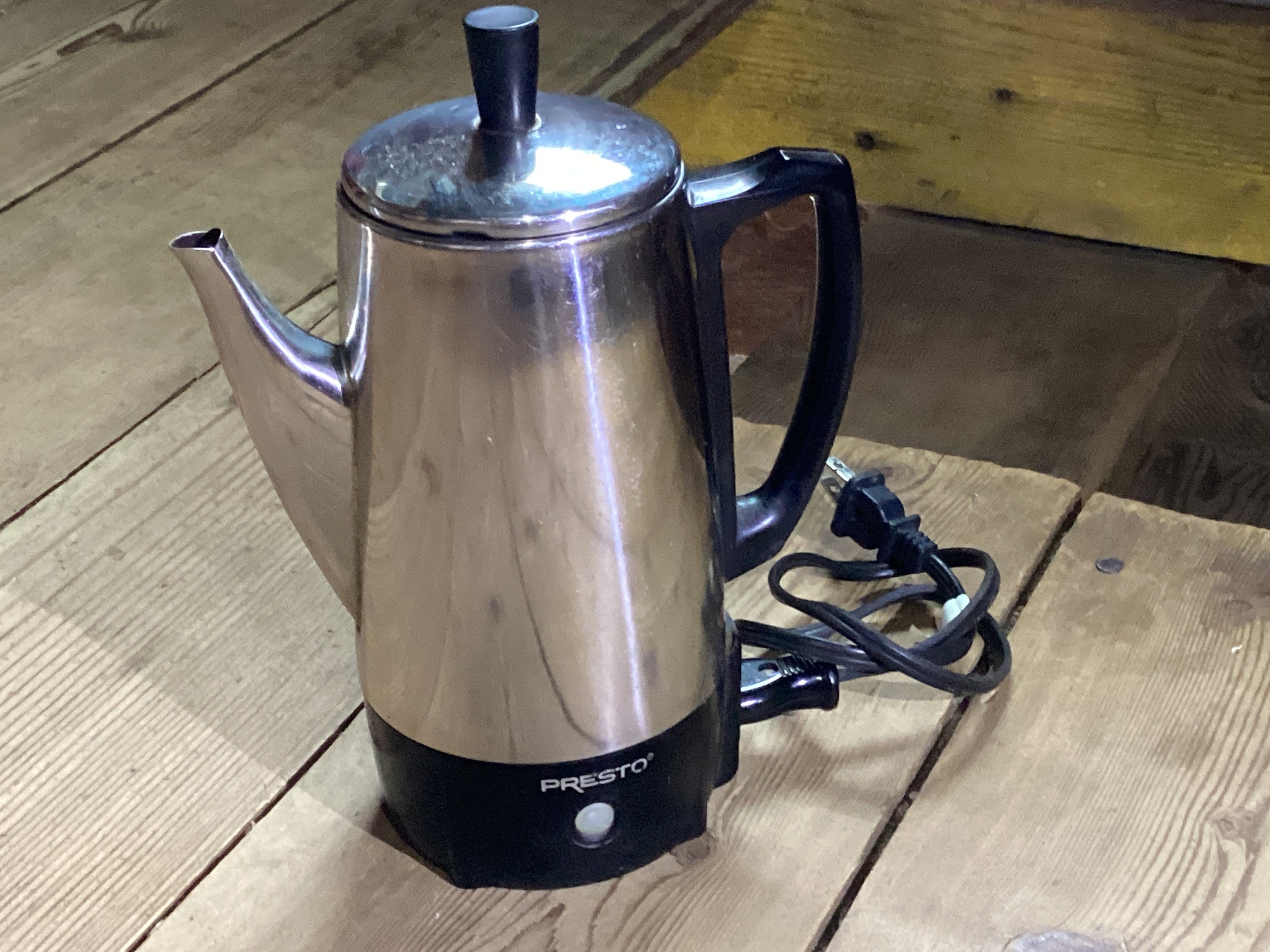 Vintage Presto Electric Percolator Coffee Pot Stainless 9 Cup PK10A